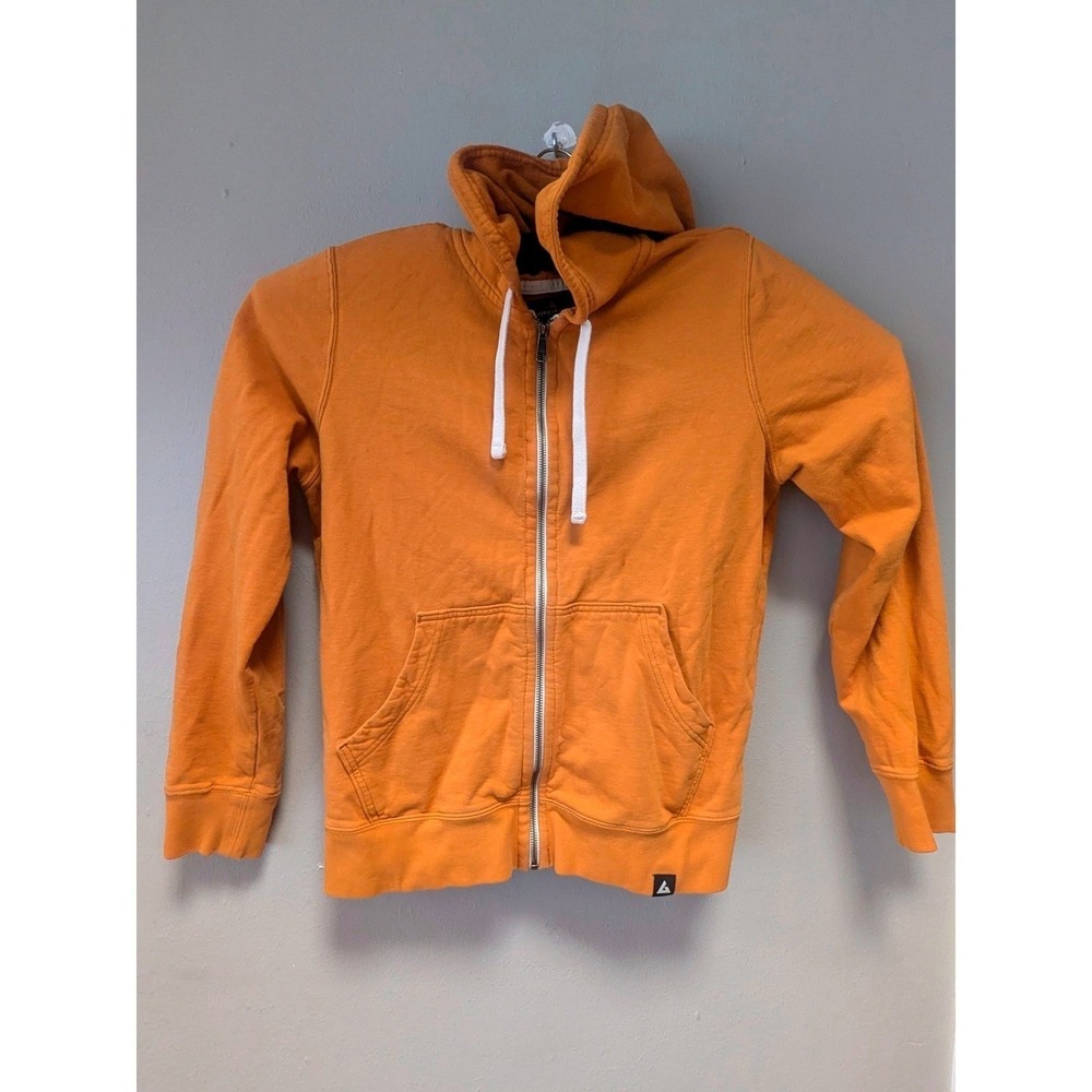 American Giant Hoodie Mens M Orange Full Zip Heavyweight Cotton Made USA